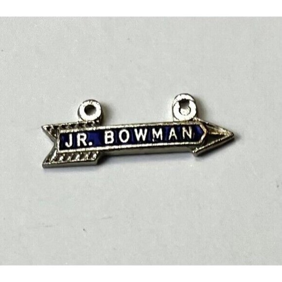 VTG 3/8" Blue/Silvertone CAA Archery NAA JOAD Olympic Arrow JR BOWMAN AWARD BAR - Picture 1 of 3